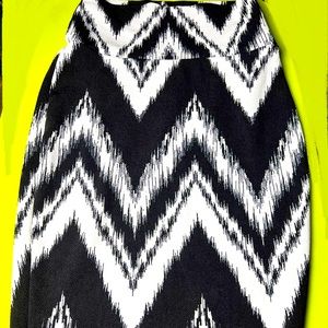 Chevron Black and White Pencil Skirt